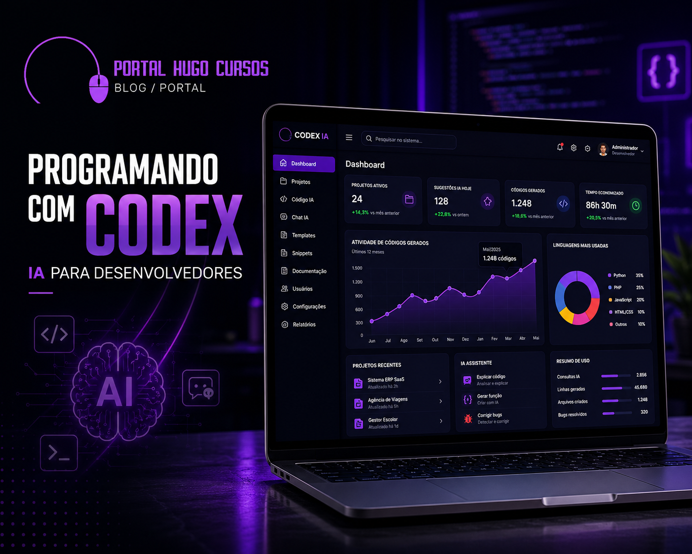 Projetos com IA - Codex ChatGPT - Portfólio e Portais